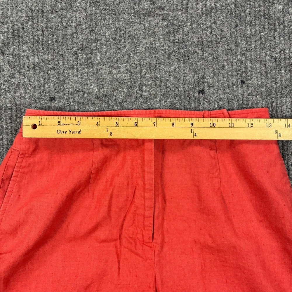 Apostrophe 100% Linen Cropped Pants Womens Size 6 Coral Casual High Rise - Picture 6 of 10